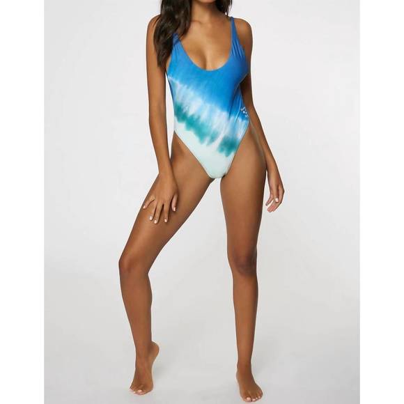 NEW O'NEILL women of the wave mykonos one piece in blue - Picture 1 of 4
